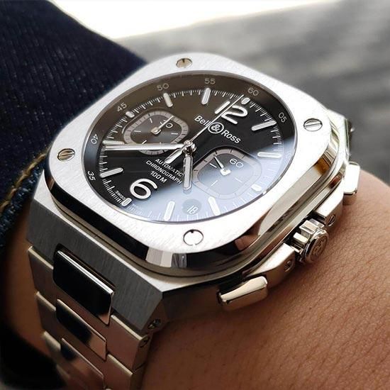 BR05C-BL-ST/SST ブラックスチール Bell & Ross ベル&ロス インストゥルメント BR05 クロノ 42mm