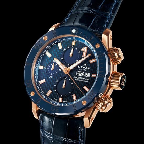 【日本限定】 01122-37RBU3-BUIR3-L EDOX エドックス クロノオフショア1 クロノグラフ オートマティック