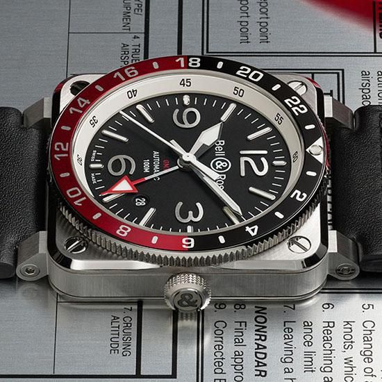 BR0393-BL-ST/SCA Bell & Ross ベル&ロス インストゥルメント BR03-93 GMT