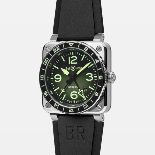【世界限定500本】 BR0393-GN-ST/SRB Bell & Ross ベル&ロス BR-03 GMT グリーンラム