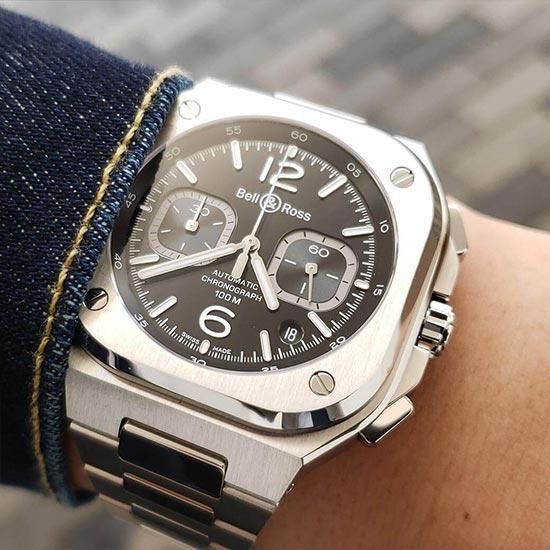 BR05C-BL-ST/SST ブラックスチール Bell & Ross ベル&ロス インストゥルメント BR05 クロノ 42mm